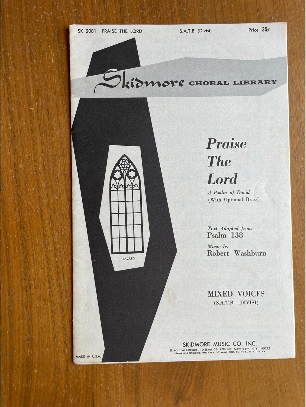 Praise The Lord Sheet Music Skidmore Choral Library